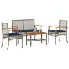 vidaXL Patio Lounge Set Grey PE Rattan Standard UV-resistant materials