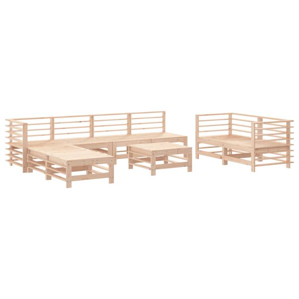 vidaXL Garden Lounge Set Natural Wood Solid Pine Wood, Plywood Large