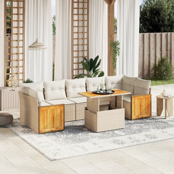 vidaXL Garden Sofa Set Beige