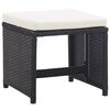 vidaXL Garden Table And Chair Black and Cream White