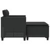 vidaXL Garden Sofa Black Poly Rattan, Powder-Coated Steel 2-seater
