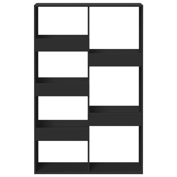 vidaXL Bookcase Black Engineered wood Medium Bookcase Rectangular