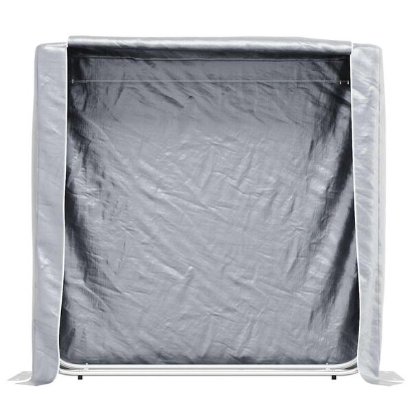 vidaXL Firewood Rack with Rain Cover 59.1x9.8x59.1" Galvanised steel