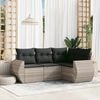 vidaXL Garden Sofa Set Light Gray PE rattan Large Modular