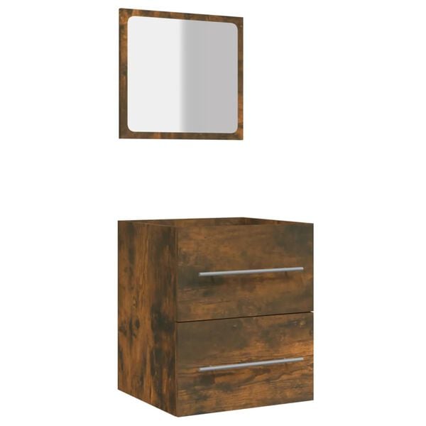 vidaXL Bathroom Cabinet With Mirror Smoked Oak Engineered wood, Acrylic
