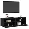 vidaXL TV Wall Cabinet Wall-mounted Black Oak 39.37 x 11.81 x 11.81 in