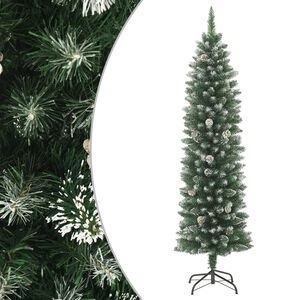 vidaXL Christmas Tree Green and white PVC Slim Decorative Inlays