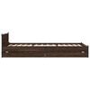 vidaXL Bed Frame Brown Oak Engineered Wood Twin Bed Frame Rectangular