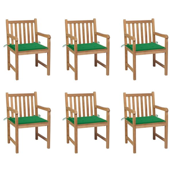 vidaXL Patio Chair Set of 6 Natural wood Solid teak wood Standard