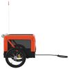vidaXL Pet Bike Trailer Orange and Black Oxford fabric, iron, PVC Medium
