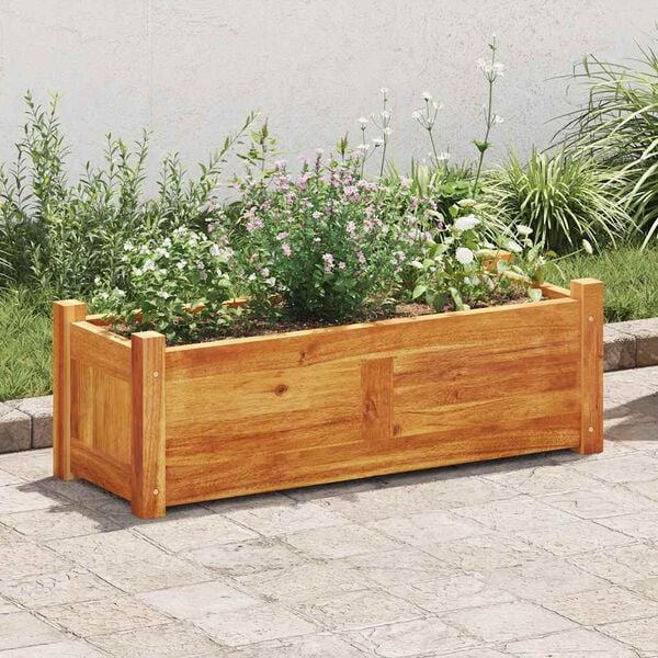 vidaXL Raised Bed Warm Rustic Acacia Wood Large Raised Bed Rectangular