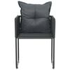 vidaXL Chair Set of 4 Black PE Rattan, Powder-Coated Steel Standard