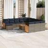 vidaXL 13 Piece Garden Sofa Set with Cushions Grey Poly Rattan