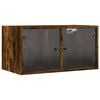 vidaXL Wall Cabinets with Glass Doors 2 pcs Smoked Oak 27"x14.6"x13.8"