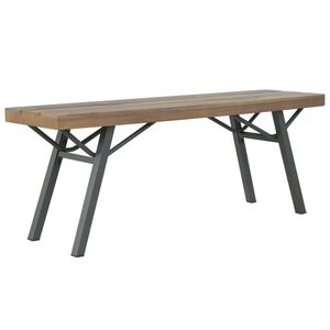vidaXL Garden Bench Brown and Gray Solid Acacia Wood and Steel 47.2 in