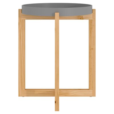 vidaXL Coffee Table Gray 16.1"x16.1"x19.1" Engineered Wood&Solid Wood Pine