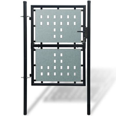 vidaXL Black Single Door Fence Gate 39.4"x68.9"