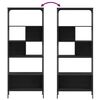 vidaXL Bookcase Black Engineered wood, metal Medium Adjustable Feet