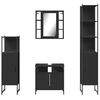 vidaXL Bathroom Cabinet Set Black Engineered wood Large