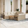 vidaXL Garden Sofa Set Beige PE rattan Large Modular Garden Sofa Set