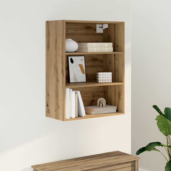 vidaXL Hanging Wall Cabinet Artisan oak Engineered wood 27.4x12.8x35.4 in