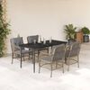 vidaXL 5 Piece Patio Dining Set with Cushions Mix Beige Poly Rattan