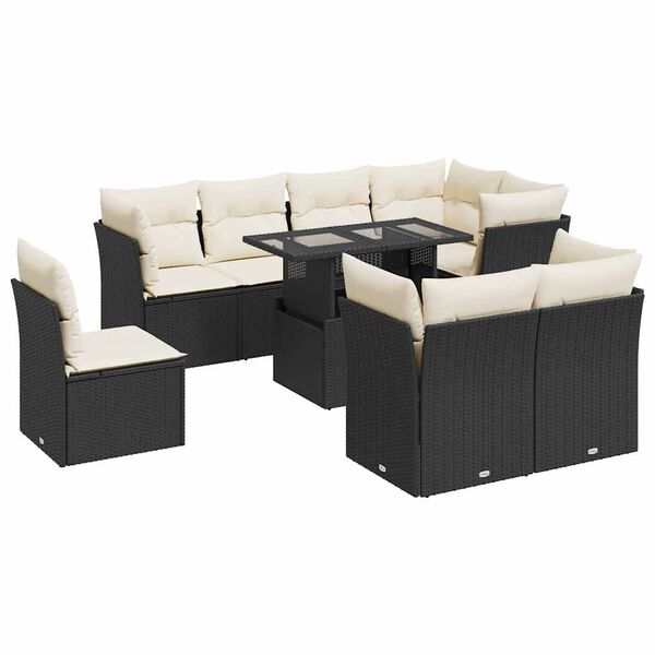 vidaXL Garden Sofa Set Black