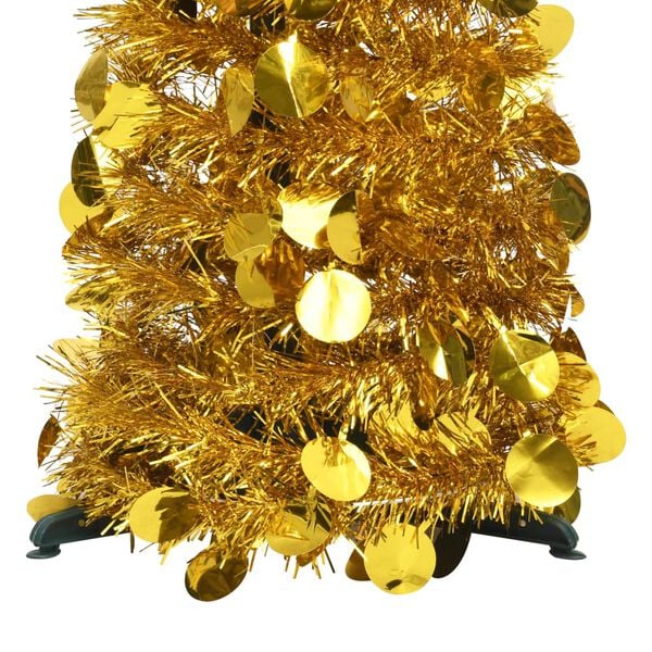 vidaXL Pop-up Christmas Tree Gold PET 70.9 in Collapsible