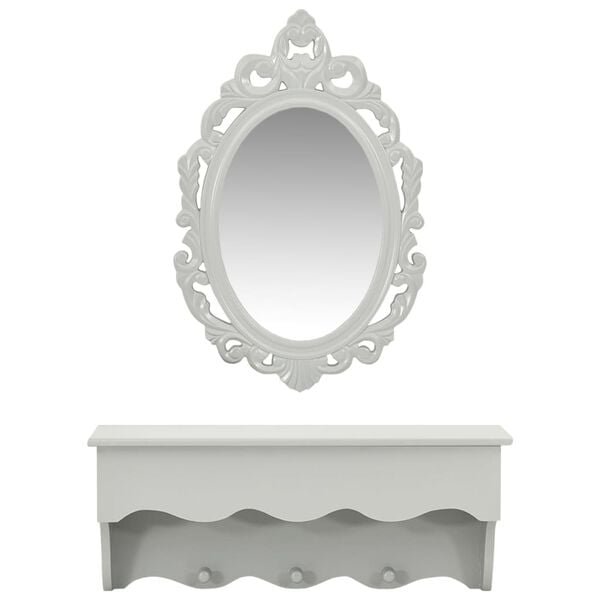 vidaXL Wall Shelf Set Gray MDF Medium Wall Shelf Set Rectangular