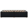 vidaXL Bed Frame Black Polyester, Plywood, Engineered Wood Single