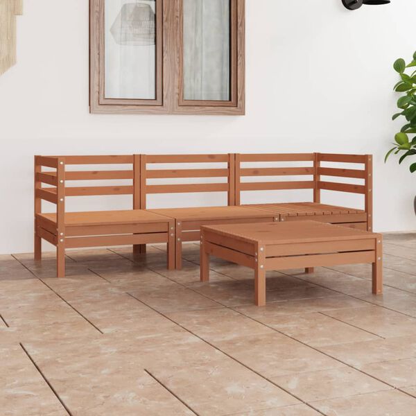 vidaXL Garden Lounge Set Honey brown Solid pine wood Medium Modular