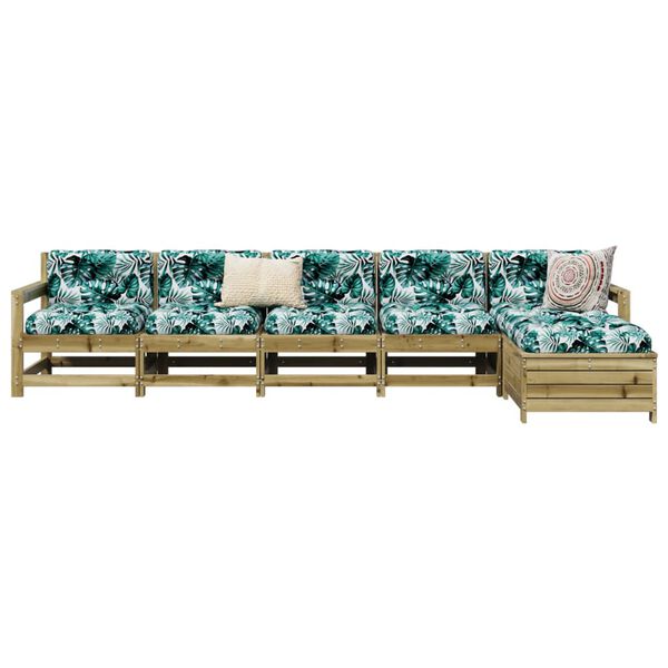 vidaXL Garden Sofa Set Natural Wood Solid Pinewood Medium Modular