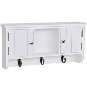 vidaXL Cabinet Antique White MDF, Steel Compact Cabinet Rectangular