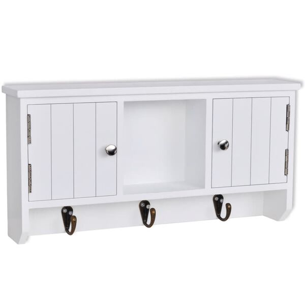 vidaXL Cabinet Antique White MDF, Steel Compact Cabinet Rectangular