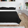 vidaXL Quilt Black Microfiber Full Reversible Bedspread Rectangular