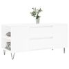 vidaXL Coffee Table White Engineered wood, metal Medium Coffee Table