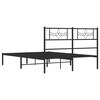 vidaXL Bed Frame Black Steel Full Bed Frame Rectangular Modern