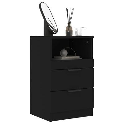 vidaXL Side Cabinets 2 pcs Black Engineered Wood