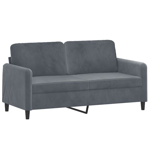 vidaXL Sofa Set Dark Grey Velvet, Plywood, Metal Standard Seats Many