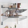 vidaXL Wall Shelf Silver Stainless Steel Standard Wall Mounting