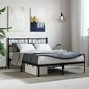 vidaXL Bed Frame Black Steel Small Double Bed Frame Rectangular