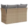 vidaXL Garden Sofa Beige PE Rattan 2-Seater Modular Garden Sofa