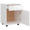 vidaXL Storage Cabinet High gloss white Engineered wood Compact Rollable