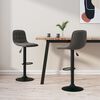 vidaXL Bar Stool Set of 2 Dark Grey Powder coated steel, velvet
