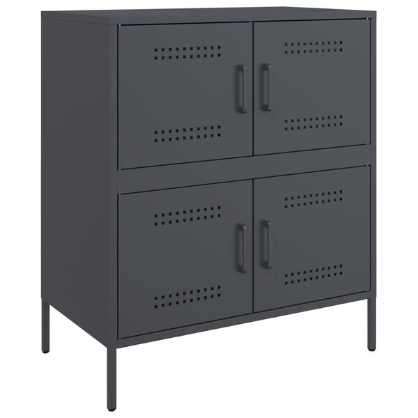 vidaXL Sideboard Anthracite Steel Medium Doors Sideboard Rectangular