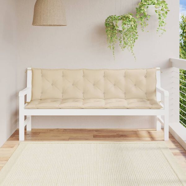 vidaXL Garden Bench Cushion Set of 2 Beige 100% polyester (Oxford fabric)