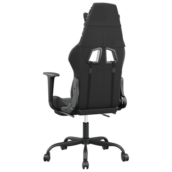 vidaXL Gaming Chair Black and camouflage Faux leather, metal, plywood