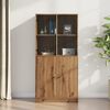 vidaXL Highboard Artisan Oak Engineered wood, glass Tall Highboard