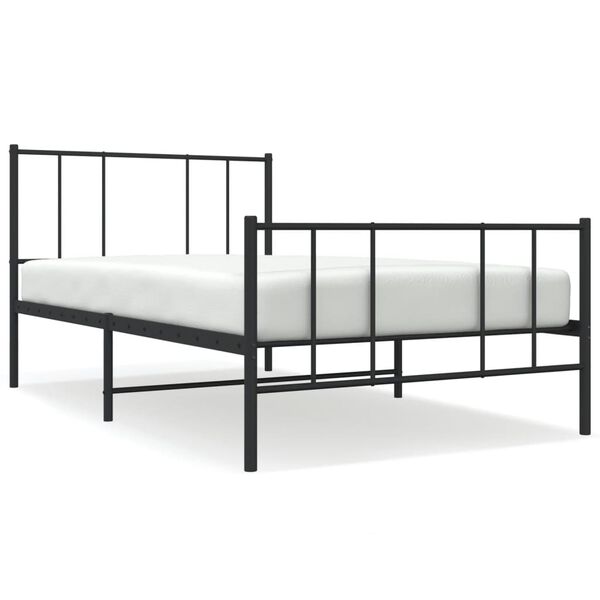 vidaXL Bed Frame Black Powder-coated steel Small Single Storage