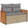 vidaXL Garden Sofa Set Beige PE rattan Large UV-resistant materials